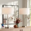 Possini Euro Design Traverse Modern Table Lamps Set Of 2 29 1/2" Tall Brushed Nickel With USB Charging Port LED Gooseneck White Drum Shade For Desk -Safavieh Store GUEST 0b86014d 2919 4ecf ba2a e6e931a9ac67