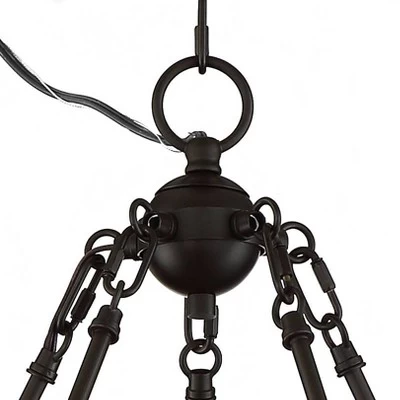 Possini Euro Design Bellis Bronze Wagon Wheel Pendant Chandelier 25" Wide Modern Clear Glass 5-Light Fixture For Dining Room House Kitchen Island Home 5 Possini Euro Design Bellis Bronze Wagon Wheel Pendant Chandelier 25" Wide Modern Clear Glass 5-Light Fixture For Dining Room House Kitchen Island Home - Image 4