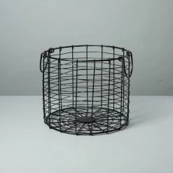 Round Wire Storage Basket With Handles Black - Hearth & Hand™ With Magnolia -Safavieh Store GUEST 120e63a7 77b2 4fd8 a437 cab6653b0a86