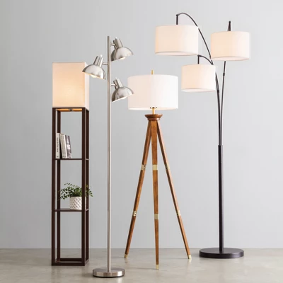 Oak Wood Tripod Floor Lamp Dark Brown - Threshold™ 9 Oak Wood Tripod Floor Lamp Dark Brown - Threshold™ - Image 7