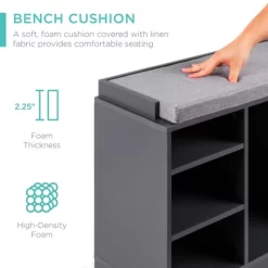Best Choice Products 46in Shoe Storage Organization Rack Bench For Entryway, Bedroom W/ Padded Seat, 10 Cubbies - Gray 10 Best Choice Products 46in Shoe Storage Organization Rack Bench For Entryway, Bedroom W/ Padded Seat, 10 Cubbies - Gray -Safavieh Store GUEST 13abc812 5480 4f06 8909 0a4154ef5d89