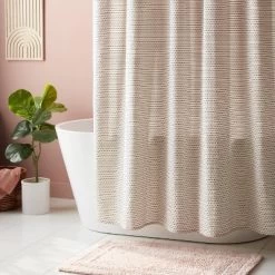 Woven Dotted Line Shower Curtain - Threshold™