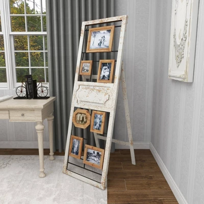 Wood 6 Slot Wall Photo Frame With Floor Stand Brown - Olivia & May 13 Wood 6 Slot Wall Photo Frame With Floor Stand Brown - Olivia & May - Image 11
