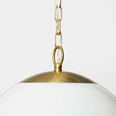 Milk Glass Ceiling Pendant Brass - Threshold™ Designed With Studio McGee 5 Milk Glass Ceiling Pendant Brass - Threshold™ Designed With Studio McGee - Image 4