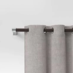 Dark Faux Wood Curtain Rod Nickel - Threshold™