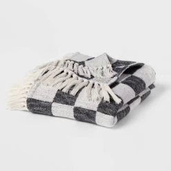 60"x80" Woven Cotton Checkered Bed Throw - Threshold™ -Safavieh Store GUEST 21ece0cd d5f6 45ed 8de5 f3cde6fa73bb