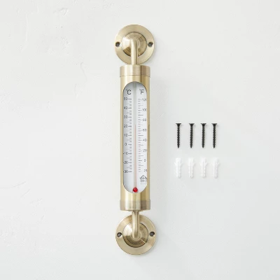 Brass Outdoor Weather Thermometer - Hearth & Hand™ With Magnolia 4 Brass Outdoor Weather Thermometer - Hearth & Hand™ With Magnolia - Image 2