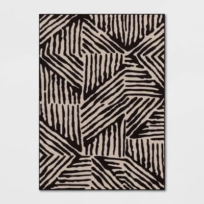 Abstract Lines Rug Black/Tan - Threshold™ 6 Abstract Lines Rug Black/Tan - Threshold™ - Image 4