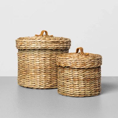 Woven Bath Storage Canister Beige - Hearth & Hand™ With Magnolia 4 Woven Bath Storage Canister Beige - Hearth & Hand™ With Magnolia - Image 2