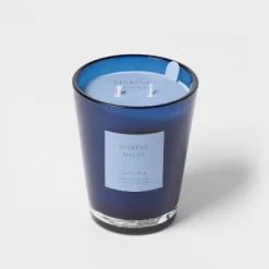 Colored Vase Glass With Dustcover Marine Moss Candle Blue - Threshold™ -Safavieh Store GUEST 2f74f3e1 96a9 4d09 847e 100c47a93447