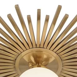 Possini Euro Design Hazel Modern Ceiling Light Semi Flush Mount Fixture 24" Wide Warm Brass White Globe Shade For Bedroom Kitchen Living Room Hallway -Safavieh Store GUEST 30b1015a 327c 495e 8e22 860e851715ae