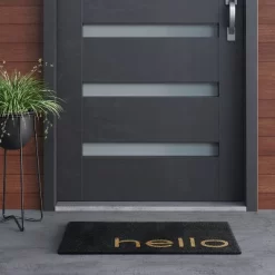 1'6"x2'6"/18"x30" Hello Doormat Black - Project 62™ -Safavieh Store GUEST 36952523 8ee7 4ca4 84fc 39eeef98cee7
