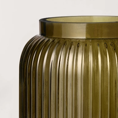 Ribbed Glass Jug Vase Dark Green - Hearth & Hand™ With Magnolia 5 Ribbed Glass Jug Vase Dark Green - Hearth & Hand™ With Magnolia - Image 3