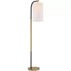 Possini Euro Design Sausalito Mid Century Modern Downbridge Floor Lamp 67" Tall Warm Gold Black Metal Linen Cylinder Shade For Living Room Reading -Safavieh Store GUEST 3bf9f407 266b 44e5 967a ea8d12b8c2cd