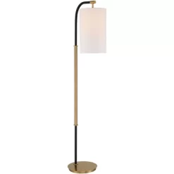 Possini Euro Design Sausalito Mid Century Modern Downbridge Floor Lamp 67" Tall Warm Gold Black Metal Linen Cylinder Shade For Living Room Reading -Safavieh Store GUEST 445aba6b dd36 4b8e 8106 e7d50d67ca60