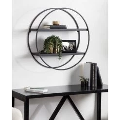 24" Diameter Sequoia Wood And Metal Round Wall Shelf - Kate & Laurel All Things Decor 16 24" Diameter Sequoia Wood And Metal Round Wall Shelf - Kate & Laurel All Things Decor -Safavieh Store GUEST 45b6cefb c872 460e bff4 95feb96d08c2