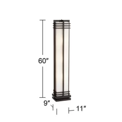 Possini Euro Design Modern Art Deco Floor Lamp Standing 60" Tall Espresso Wood Beige Linen Column Shade For Living Room Bedroom Office House Home -Safavieh Store GUEST 48ae3e29 0ae4 4a82 abd2 da3971a05e3d