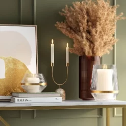 Medium Luxe Glass Hurricane Holder - Thresholdâ˘