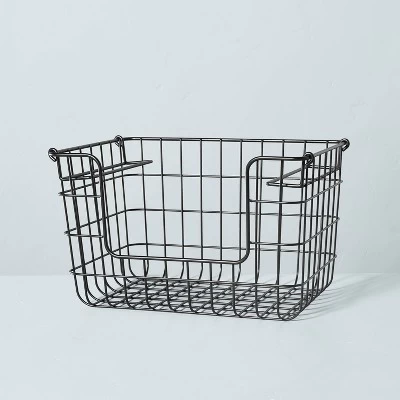 Stacking Wire Storage Basket Matte Black - Hearth & Hand™ With Magnolia 7 Stacking Wire Storage Basket Matte Black - Hearth & Hand™ With Magnolia - Image 5