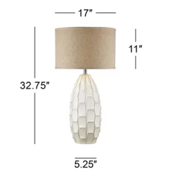 Possini Euro Design Cosgrove Modern Mid Century Table Lamp 32 3/4" Tall White Glazed Ceramic Beige Fabric Drum Shade For Bedroom Living Room Bedside 13 Possini Euro Design Cosgrove Modern Mid Century Table Lamp 32 3/4" Tall White Glazed Ceramic Beige Fabric Drum Shade For Bedroom Living Room Bedside -Safavieh Store GUEST 53bf3a95 df5f 48d6 9796 6dc6eda7d7ac