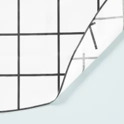 70" Grid Lines Wipeable Oil-Cloth Round Tablecloth Dark Gray/Cream - Hearth & Hand™ With Magnolia -Safavieh Store GUEST 587a45ce 47a5 44f3 9389 05b23e706533