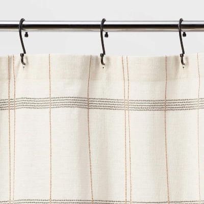 Woven Modern Plaid Shower Curtain Ivory - Threshold™ 4 Woven Modern Plaid Shower Curtain Ivory - Threshold™ - Image 2