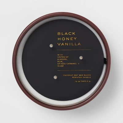 15oz Ceramic Jar 3-Wick Black Honey Vanilla Candle Plum Purple - Threshold™ 4 15oz Ceramic Jar 3-Wick Black Honey Vanilla Candle Plum Purple - Threshold™ - Image 3