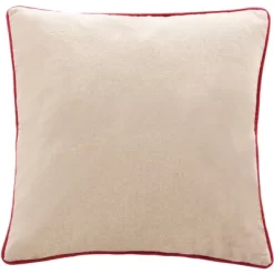 Merry Merry Pillow - Green/Red/Beige - 18" X 18" - Safavieh