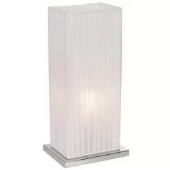 360 Lighting Cube Modern Accent Table Lamp 19 3/4" High White Ribbon Fabric Shade For Bedroom Living Room Bedside Nightstand Office Kids Family House -Safavieh Store GUEST 6770b73e e338 446a 967f 247b9ca3643d