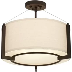Possini Euro Design Stinson Modern Ceiling Light Semi Flush Mount Fixture 17 1/4" Wide Bronze 3-Light Linen Drum Shade For Bedroom Kitchen Living Room 13 Possini Euro Design Stinson Modern Ceiling Light Semi Flush Mount Fixture 17 1/4" Wide Bronze 3-Light Linen Drum Shade For Bedroom Kitchen Living Room -Safavieh Store GUEST 693e4b1b 0803 44f6 9c27 e7bc518b632b