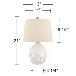 360 Lighting Ellen 21" High Sculptured Small Mid Century Modern Coastal Accent Table Lamp White Ceramic Single Living Room Bedroom Bedside Nightstand 14 360 Lighting Ellen 21" High Sculptured Small Mid Century Modern Coastal Accent Table Lamp White Ceramic Single Living Room Bedroom Bedside Nightstand -Safavieh Store GUEST 6e1531b1 8652 48fa acde 11a37d6902b1