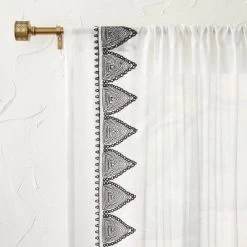 1pc Light Filtering Diamond Border Window Curtain Panel White - Opalhouse™ Designed With Jungalow™ -Safavieh Store GUEST 7192bb6b 2dca 4ad8 a530 ba36b505b13d