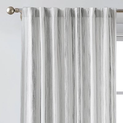 1pc 50"x84" Light Filtering Striped Curtain Panel Gray - Threshold™ 3 1pc 50"x84" Light Filtering Striped Curtain Panel Gray - Threshold™