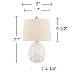 360 Lighting Ellen 21" High Sculptured Small Mid Century Modern Coastal Accent Table Lamp White Ceramic Single Living Room Bedroom Bedside Nightstand 16 360 Lighting Ellen 21" High Sculptured Small Mid Century Modern Coastal Accent Table Lamp White Ceramic Single Living Room Bedroom Bedside Nightstand -Safavieh Store GUEST 78a35270 b85f 470b 8d36 f557ab41e97c