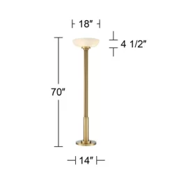 Possini Euro Design Modern Torchiere Floor Lamp 70" Tall Warm Antique Gold Metal Glass Shade For Living Room Reading Bedroom Office Uplight -Safavieh Store GUEST 7bdc77bc 79d5 466a 871f 3a2fced46fbb