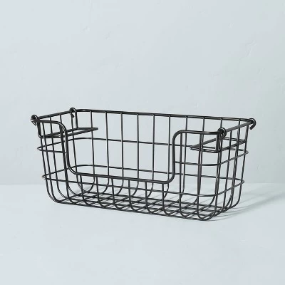 Stacking Wire Storage Basket Matte Black - Hearth & Hand™ With Magnolia 6 Stacking Wire Storage Basket Matte Black - Hearth & Hand™ With Magnolia - Image 4