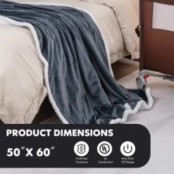 Tangkula 50" X 60" Heated Electric Reversible Fleece Blanket Blanket Throw W/ 10 Heat Levels, 9 Hours Auto Shut-Off, Overheat Protection Gray 13 Tangkula 50" X 60" Heated Electric Reversible Fleece Blanket Blanket Throw W/ 10 Heat Levels, 9 Hours Auto Shut-Off, Overheat Protection Gray -Safavieh Store GUEST 81f0c982 2b62 41dd 95ea 7c73e3483286