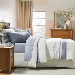 16"x42" Washed Loop Stripe Lumbar Bed Pillow - Hearth & Hand⢠With Magnolia