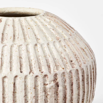 Small Carved Cream Vase - Threshold™ Designed With Studio McGee 4 Small Carved Cream Vase - Threshold™ Designed With Studio McGee - Image 2