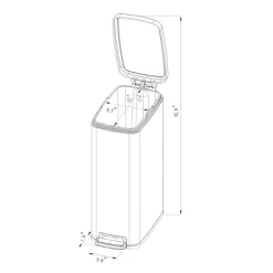 45L Slim Step Trash Can - Brightroom™ -Safavieh Store GUEST 869a5ad1 0687 49c5 986b a36d11f424d8
