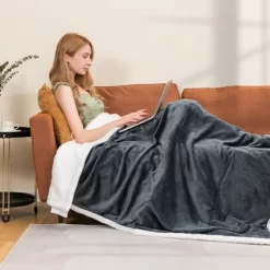 Tangkula 50" X 60" Heated Electric Reversible Fleece Blanket Blanket Throw W/ 10 Heat Levels, 9 Hours Auto Shut-Off, Overheat Protection Gray 12 Tangkula 50" X 60" Heated Electric Reversible Fleece Blanket Blanket Throw W/ 10 Heat Levels, 9 Hours Auto Shut-Off, Overheat Protection Gray -Safavieh Store GUEST 875bf786 f877 4242 8dd7 9b886d0af020