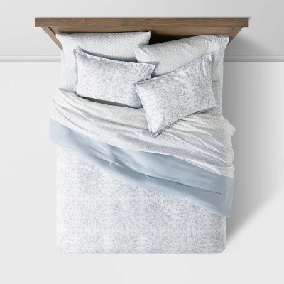 7pc Medallion Comforter Bedding Set With Sheets Blue - Threshold™ 4 7pc Medallion Comforter Bedding Set With Sheets Blue - Threshold™ - Image 2