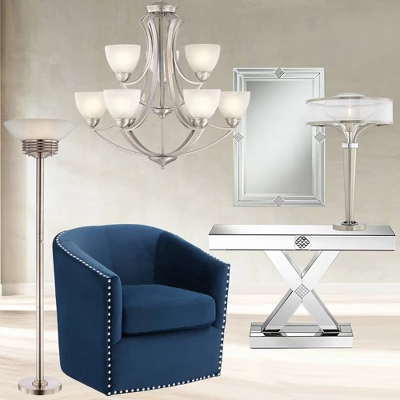 Possini Euro Design Light Blaster Art Deco Torchiere Floor Lamp 72 1/2" Tall Brushed Nickel LED Frosted Glass Bowl Shade For Living Room Bedroom House 9 Possini Euro Design Light Blaster Art Deco Torchiere Floor Lamp 72 1/2" Tall Brushed Nickel LED Frosted Glass Bowl Shade For Living Room Bedroom House - Image 7