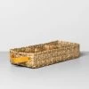 3 Compartment Woven Tank Tray With Leather Handles Beige - Hearth & Hand™ With Magnolia