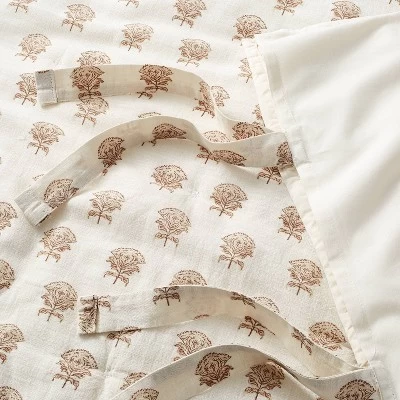 Lofty Cotton Slub Woodblock Print Floral Quilt Sham White/Mauve – Threshold™ Designed With Studio McGee 6 Lofty Cotton Slub Woodblock Print Floral Quilt Sham White/Mauve – Threshold™ Designed With Studio McGee - Image 4