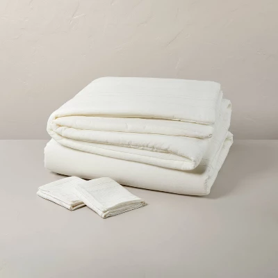 Fine Stripe Duvet & Sham Set Twilight Taupe/Sour Cream - Hearth & Hand™ With Magnolia 4 Fine Stripe Duvet & Sham Set Twilight Taupe/Sour Cream - Hearth & Hand™ With Magnolia - Image 2