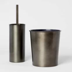 Aluminum Toilet Brush And Holder Set With Aged Metal Finish Gray - Threshold™ -Safavieh Store GUEST 8ef08b23 f6d2 4c7b 8990 b0c2c3aed888