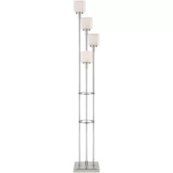 Possini Euro Design Athena Modern Floor Lamp 72" Tall Brushed Nickel 4 Light Tree Clear Outer Opal Inner Double Glass Shade For Living Room Bedroom -Safavieh Store GUEST 9216fb98 adc6 4062 a2b3 d139c90db34a
