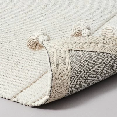 Texture Border Stripe Rug Cream/Silver Gray - Hearth & Hand™ With Magnolia 5 Texture Border Stripe Rug Cream/Silver Gray - Hearth & Hand™ With Magnolia - Image 3