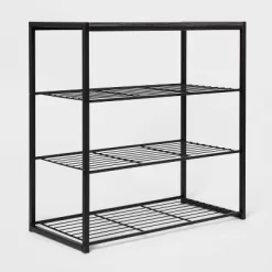 4 Tier Shoe Rack Black Metal With Black Oak Wood - Brightroom™ 6 4 Tier Shoe Rack Black Metal With Black Oak Wood - Brightroom™ -Safavieh Store GUEST 9554a5d5 de3b 4519 b008 18f4908fb4ea